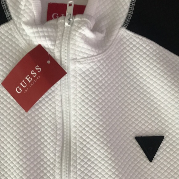 guess zip-up white jacket size small men’s - Picture 2 of 4